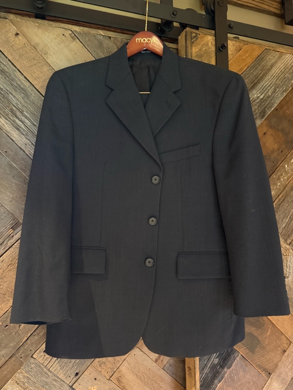 Classic Dark Navy Three-Button Men's Suit